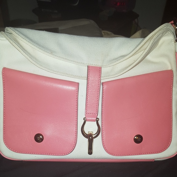 kate spade Handbags - KATE SPADE IVORY AND CORAL SHOULDER BAG